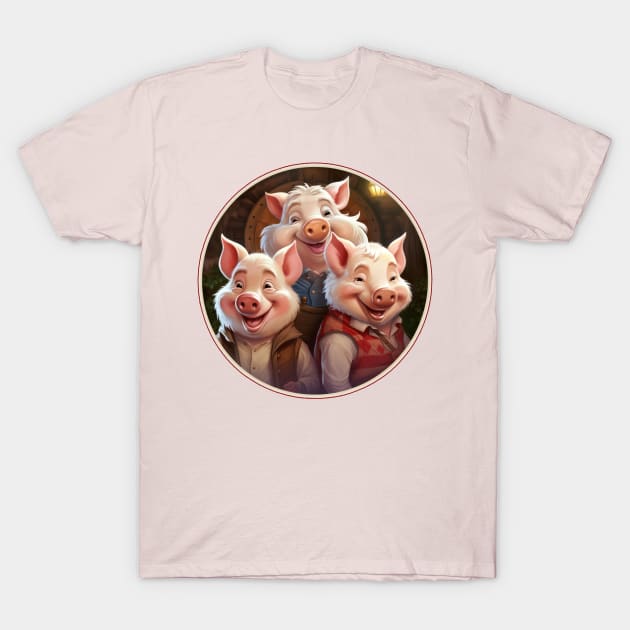 3 Little Pigs T-Shirt by Urban Archeology Shop Gallery